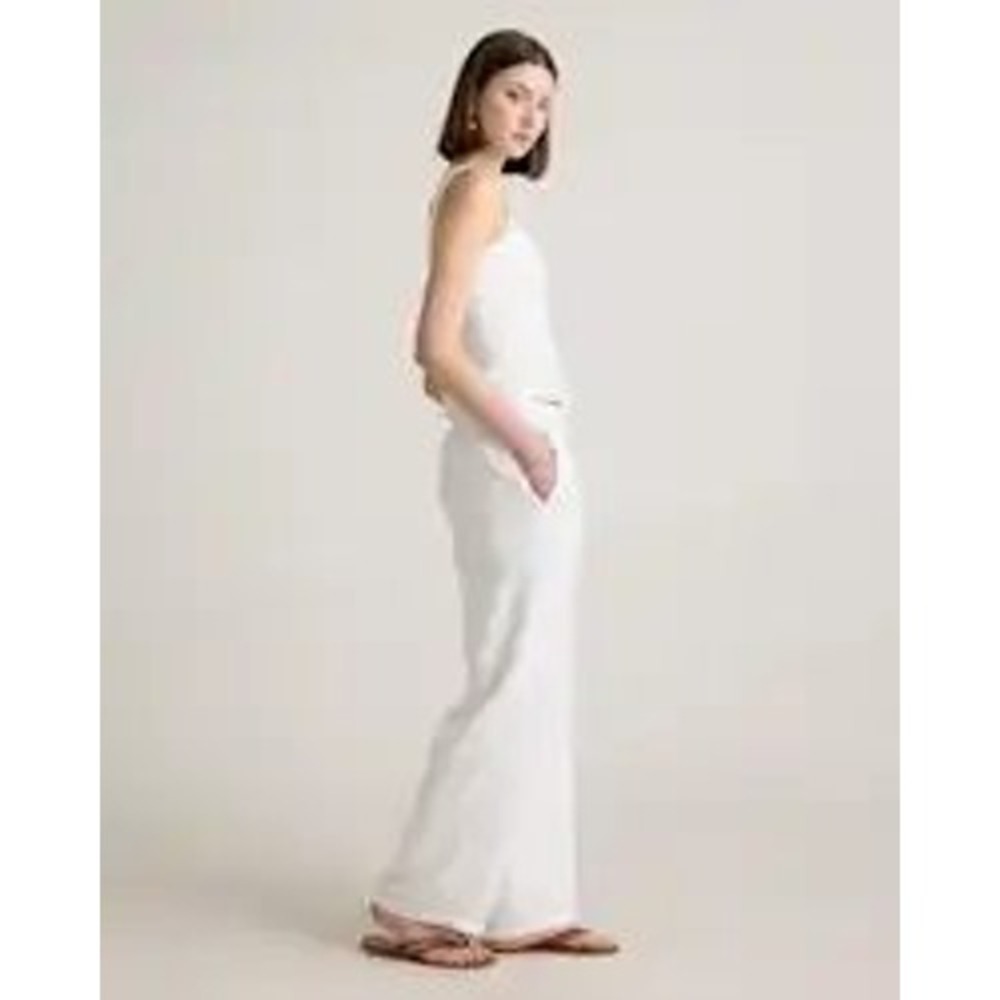 Quince European Linen Pleated Trouser White Size 4 New With Tags - Picture 7 of 14